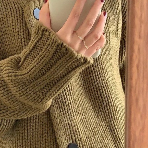 1 Pc Simple 925 Silver Hollow Square Chain ring - Picture 3 of 5